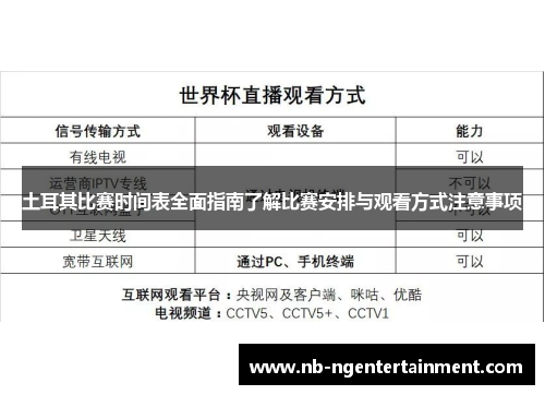 土耳其比赛时间表全面指南了解比赛安排与观看方式注意事项